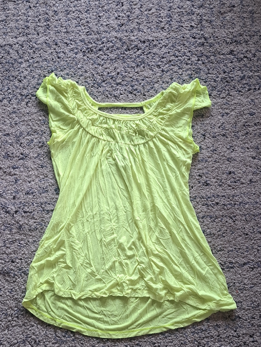 Say What? Neon Green Cap Sleeve Tunic Top